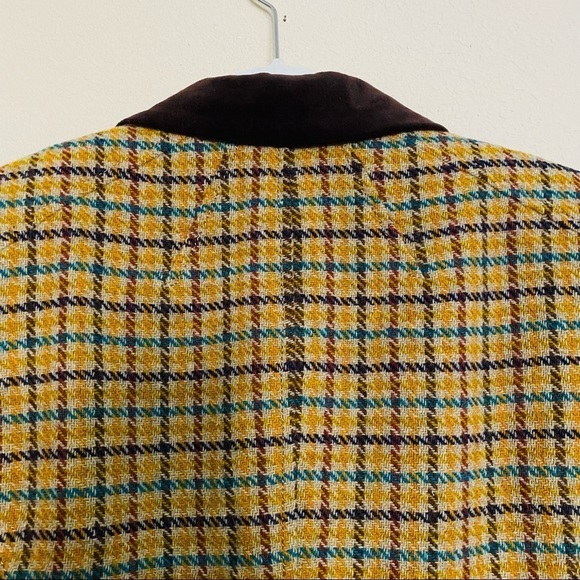 DKYN Plaid Ridding Jacket  Blazer Velvet Collar Size 4 NWT - Picture 6 of 16